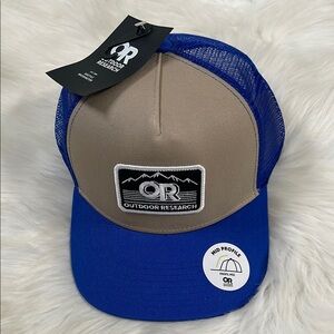 Outdoor Research Blue and Tan Trucker Hat
